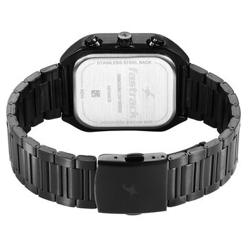 Fastrack Fleek Quartz Multifunction Black Dial Black Stainless Steel Strap Watch for Guys