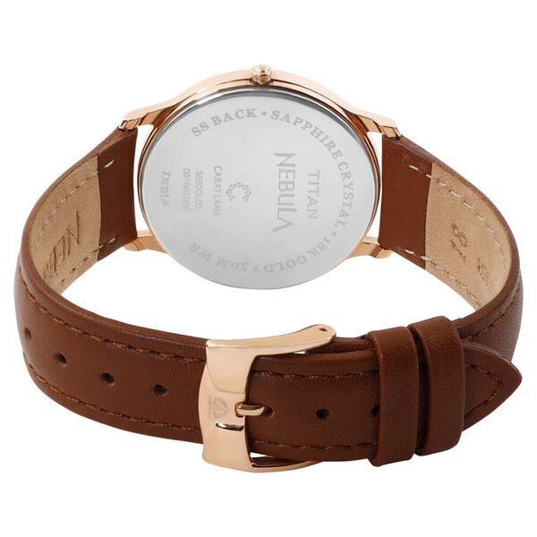 Titan Nebula Lotus Quartz Analog 18 Karat Solid Gold Watch for Women - image number 5