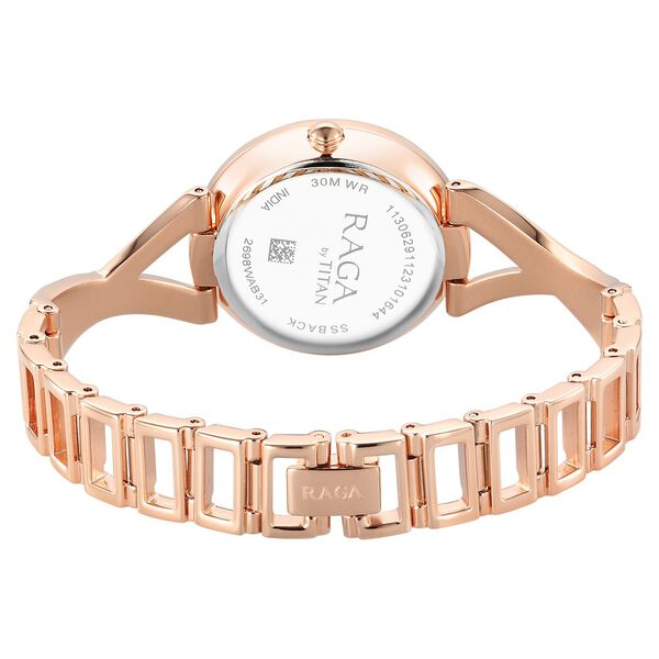 Titan Raga Chic Quartz Analog Rose Gold Dial Metal Strap Watch for Women - image number 4