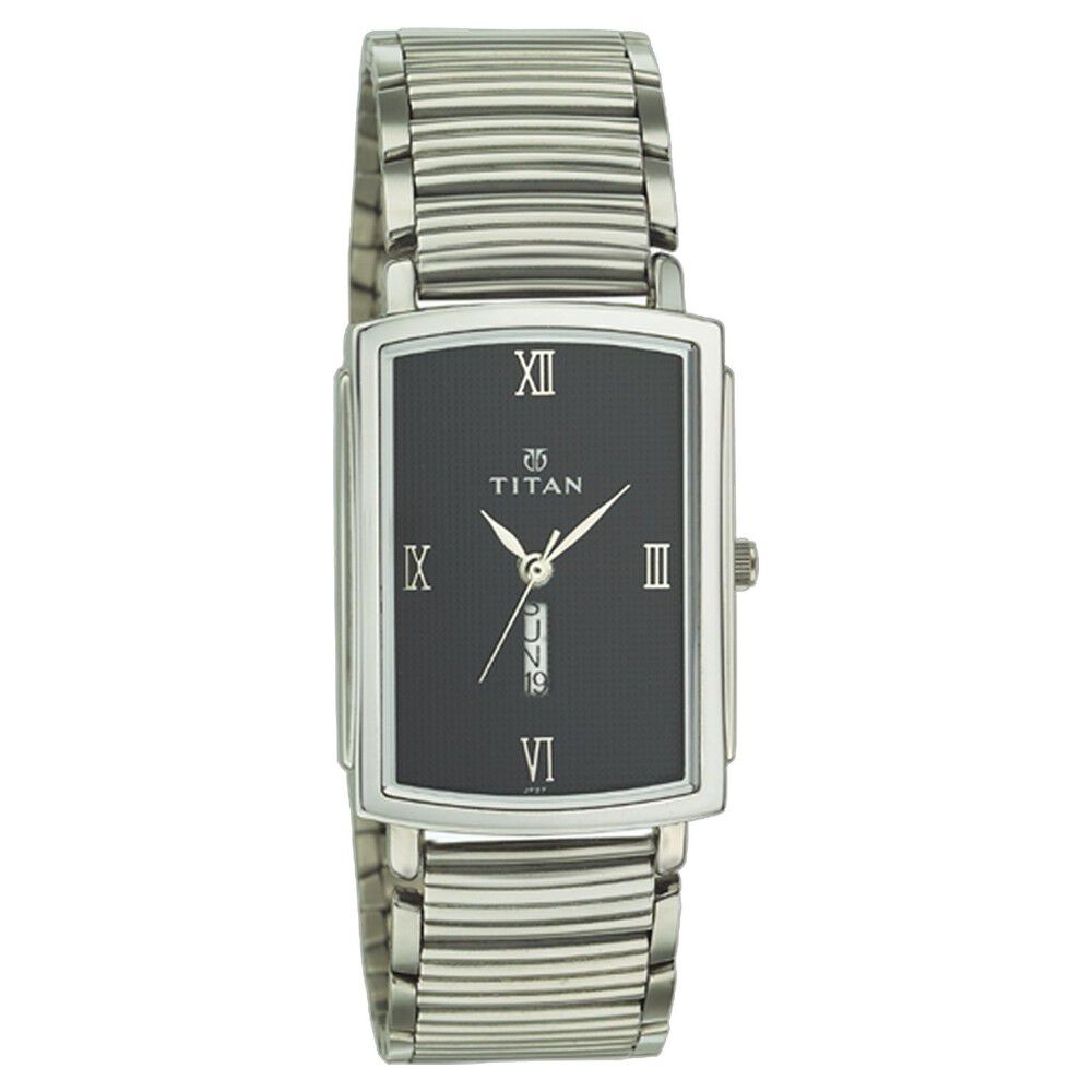 Buy Online Titan Analog with Day and Date Anthracite Dial Metal Strap watch for Men nb1459sm03 Titan