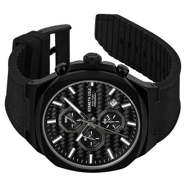 Kenneth Cole Quartz Chronograph Black Dial Black Silicone Strap Watch For Men - image number 3
