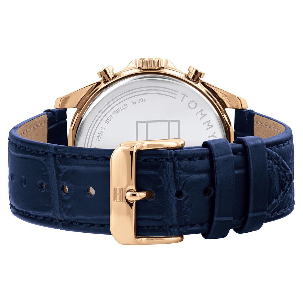 Buy Online Tommy Hilfiger Quartz Multifunction Blue Dial Leather Strap Watch for Men neth1710451w Titan