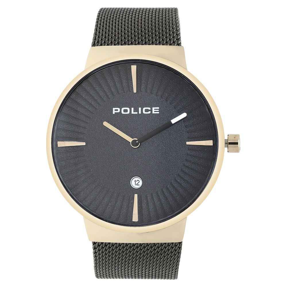 Police Quartz Analog Grey Dial Metal Strap Watch for Men