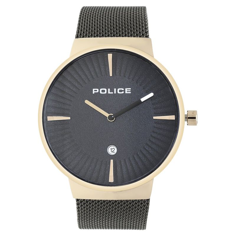 Police Quartz Analog Grey Dial Metal Strap Watch for Men