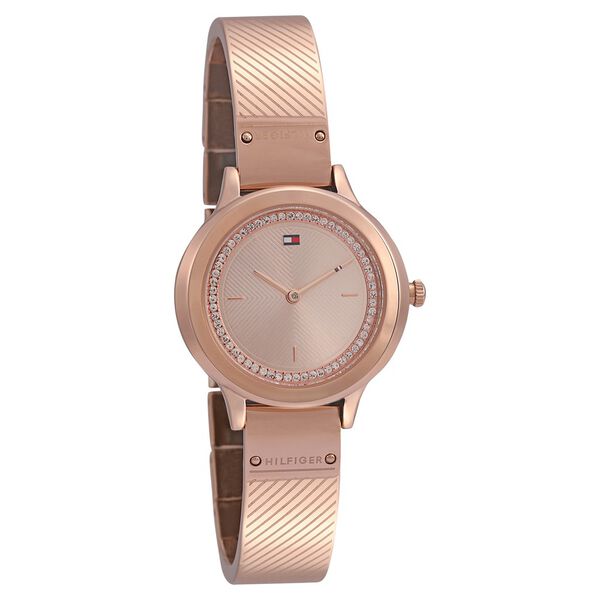 Tommy Hilfiger Quartz Analog Rose Gold Dial Metal Strap Watch for Women - image number 1