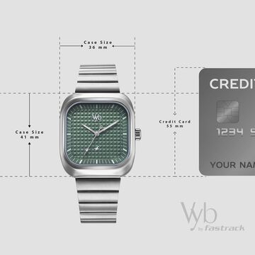 Fastrack Vyb Maverick Quartz Analog Green Dial Metal Strap Watch For Guys
