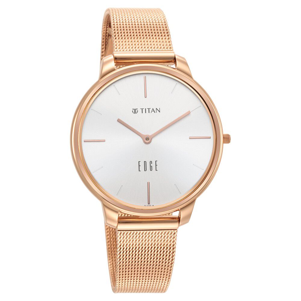 Titan Edge White Dial Analog Stainless Steel Strap watch for Women
