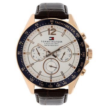 Buy Online Tommy Hilfiger Quartz Multifunction Blue Dial Leather Strap  Watch for Men - neth1791399 | Titan