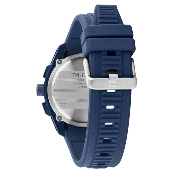 Tommy Hilfiger Quartz Chronograph Blue Dial Blue Silicone Strap Watch For Men - image number 2