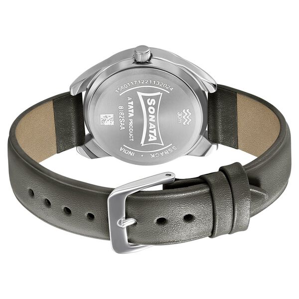 Sonata Women of Steel Grey Dial Leather Strap Watch for Women - image number 3
