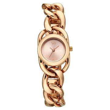 Vyb Diva By Fastrack Quartz Analog Rose Gold Dial Rose Gold Metal Strap Watch For Girls