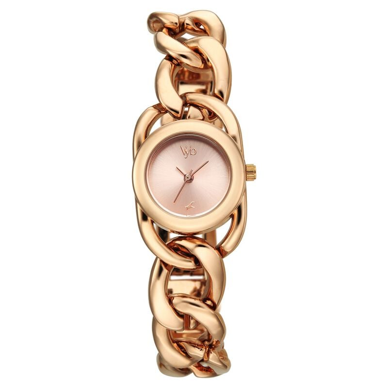 Vyb Diva By Fastrack Quartz Analog Rose Gold Dial Rose Gold Metal Strap Watch For Girls