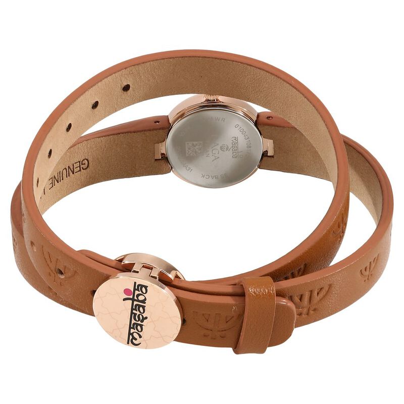 Titan Raga X Masaba Rose Gold Dial Analog Leather Strap Watch for Women - image number 3
