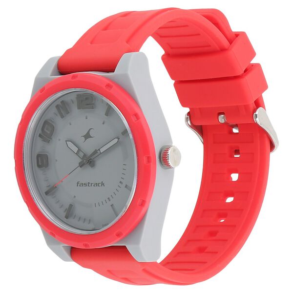 Fastrack Trendies Quartz Analog Grey Dial Silicone Strap Watch for Guys - image number 1