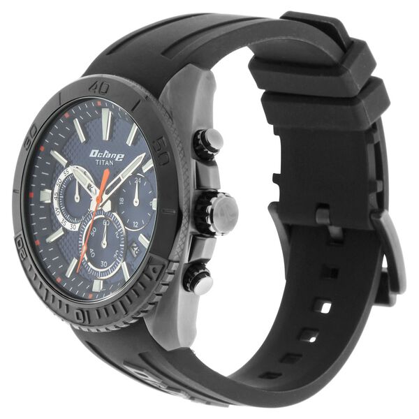 Titan Chronograph Blue Dial Silicone Strap watch for Men - image number 2