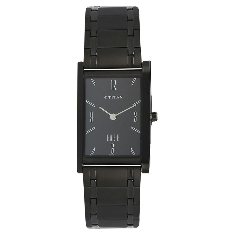 Buy Online Titan Edge Black Dial Analog Stainless Steel Strap Watch for