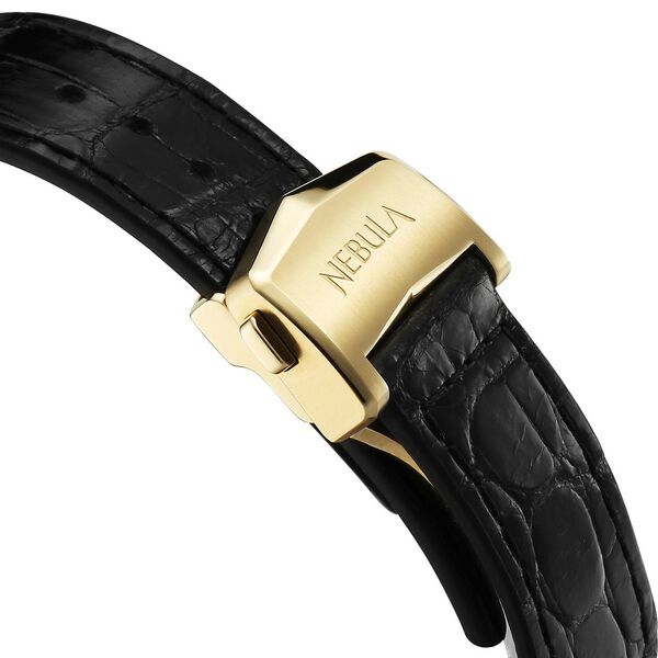 Titan Nebula Genesis 18 KT Gold Automatic Bicolour Dial Leather Strap Watch For Men - image number 4