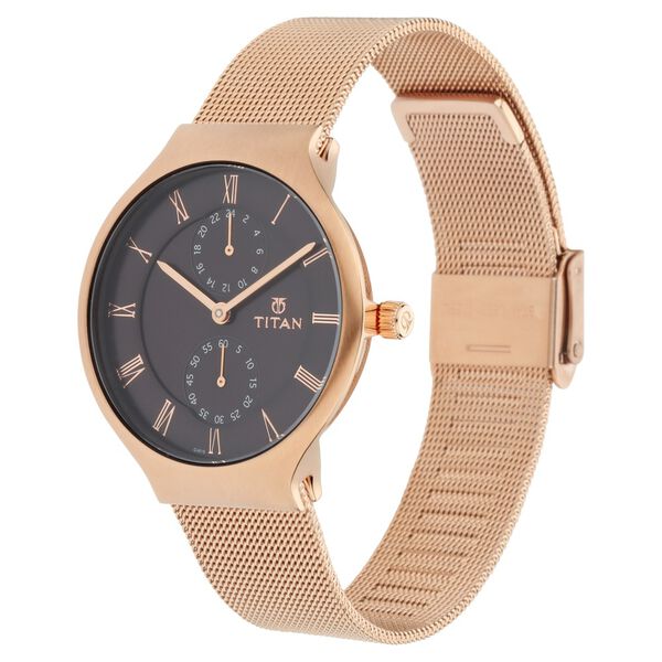 Titan Workwear Brown Dial Women Watch With Metal Strap - image number 2