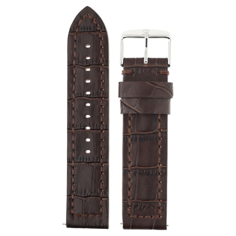 22 mm Brown Genuine Leather Strap for Men - image number 0