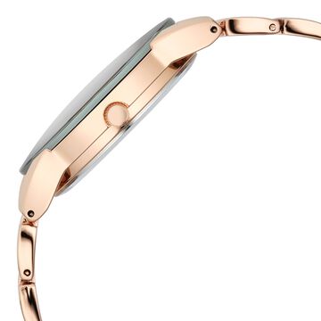 Vyb Striker By Fastrack Quartz Analog Rose Gold Dial Metal Strap Watch For Girls