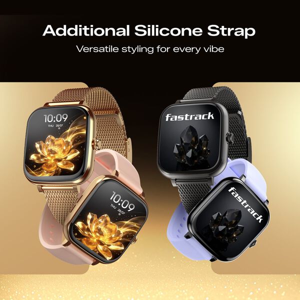 Fastrack Noir Rizz Women Smartwatch with 1.72" inch HD Display, Womens Health, Functional Crown, Additional Silicone Strap - image number 4