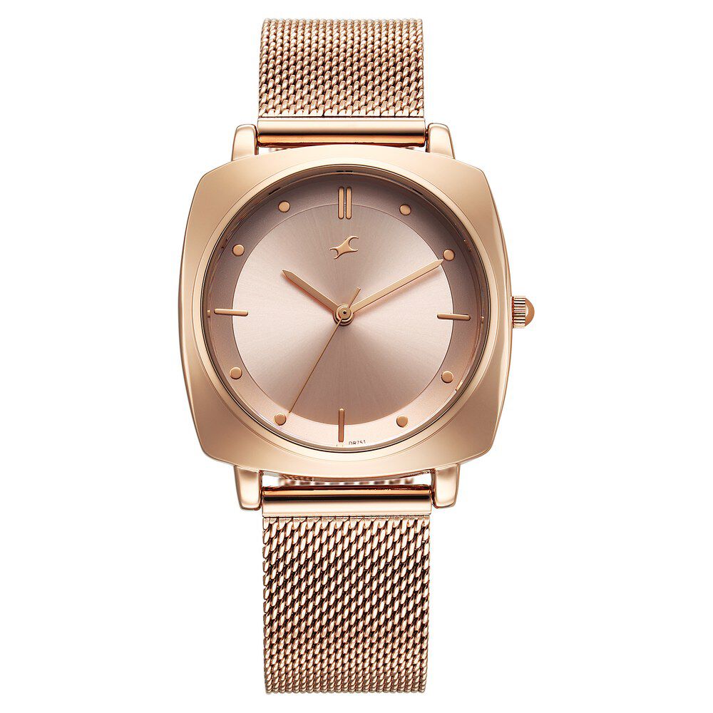 Fastrack Stunners X Quartz Analog Rose Gold Dial Stainless Steel Strap Watch For Girls-picture-16