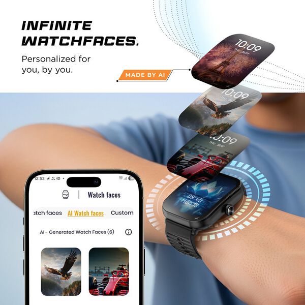 Fastrack MYND - 4.9 cm AMOLED Display, AI Watchface, BT Calling IP68 Smartwatch,  AI Chat, Offline Voice Commands - image number 2
