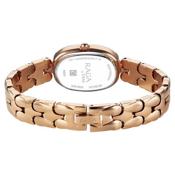 Titan Raga Showstopper Quartz Analog Rose Gold Dial Rose Gold Metal Strap Watch For Women - image number 4