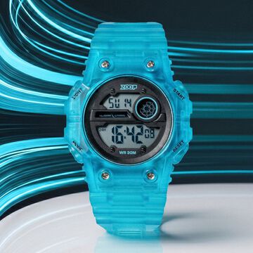 Zoop Mystic Digi Digital Watch For Boys With Transparent Blue Finish From House Of Titan