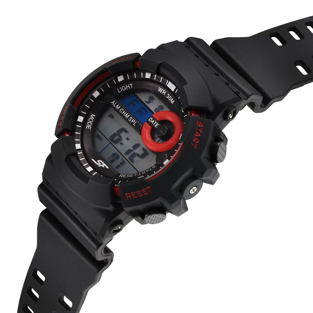 Buy Online SF Sporty Digital Black Dial Polyurethane Strap Watch