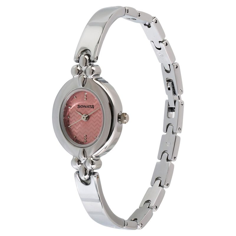 Sonata Quartz Analog Pink Dial Metal Strap Watch for Women - image number 1