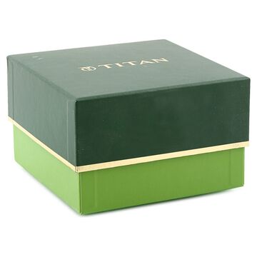 Titan Purple Quartz Multifunction Green Dial Golden Metal Strap Watch For Women