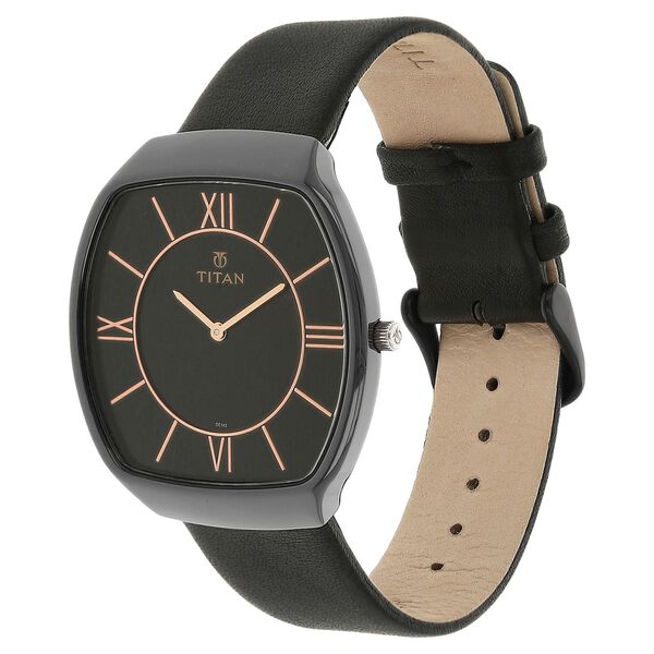 Titan Quartz Analog Black Dial Leather Strap Watch for Men - image number 1