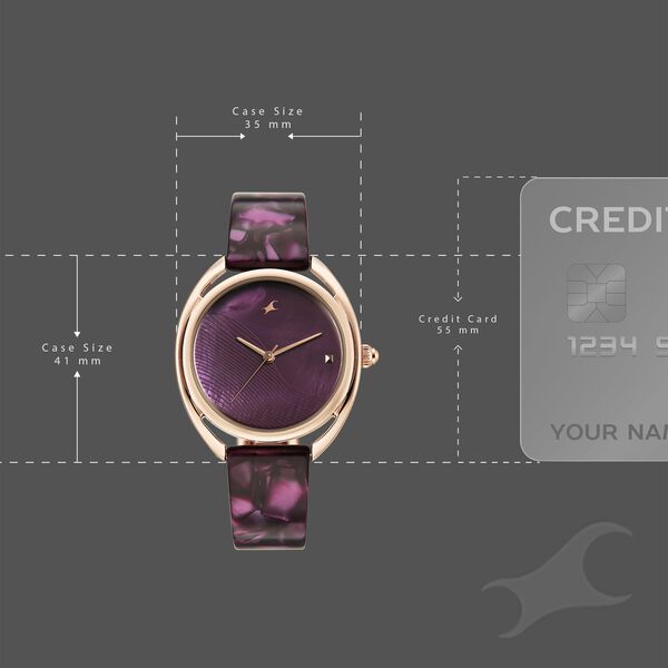 Younique Elegant Purple and Gold Watch Younique | Accessories | Younique Gold Watch With Floral  main image 2