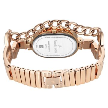 Fastrack Maximinimal Quartz Analog Grey Dial Stainless Steel Strap Watch for Girls