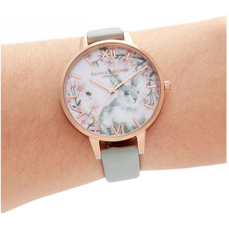 Olivia Burton Quartz Analog White Dial Leather Strap Watch for Women - image number 3