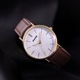 Sonata Quartz Analog White Dial Brown Leather Strap Watch For Men - image number 0