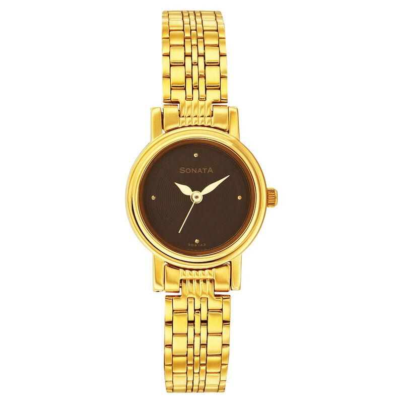 Sonata Quartz Analog Black Dial Strap Watch for Women