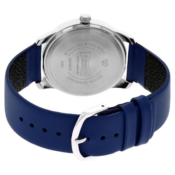 Sonata Quartz Analog Purple Dial Leather Strap Watch for Men - image number 3