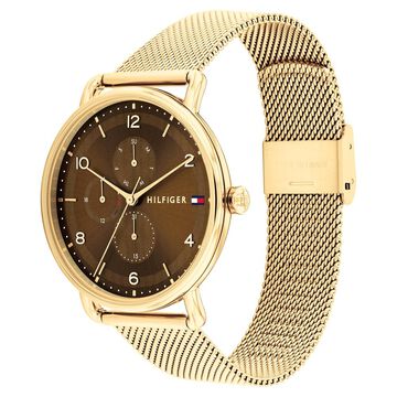 Tommy Hilfiger Quartz Multifunction Brown Stainless Steel Strap for Women
