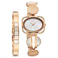 Titan Raga Power Pearls Quartz Analog Mother of Pearl Dial Rose Gold Metal Strap Rectangular Shaped Watch For Women - image number 0