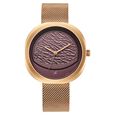 Fastrack Gelato rosegold analog leather strap watch with Chocolate dial for Girls