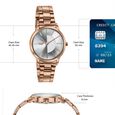 Poze By Sonata Quartz Analog Silver Dial Rose Gold Plated Stainless Steel Strap Watch For Women - image number 3