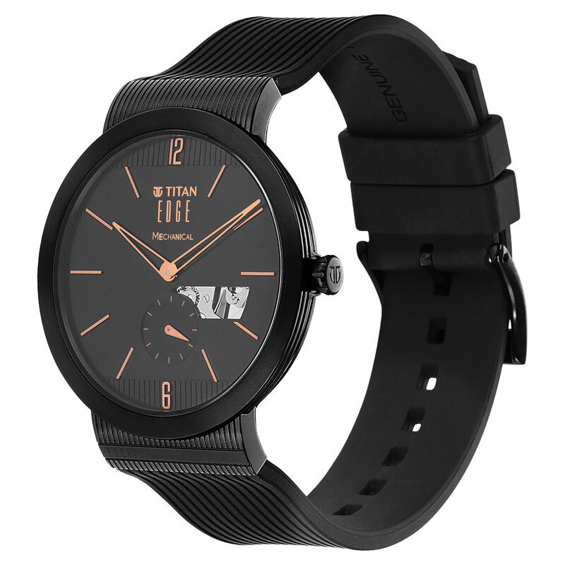 Titan Edge Mechanical Black Dial Mechanical Strap Watch for Men - image number 3