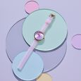 Sonata Poze Quartz Analog Blue Dial Purple Leather Strap Watch For Women