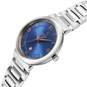 Xylys Quartz Analog with Date Blue Dial Silver Stainless Steel Strap Watch For Women