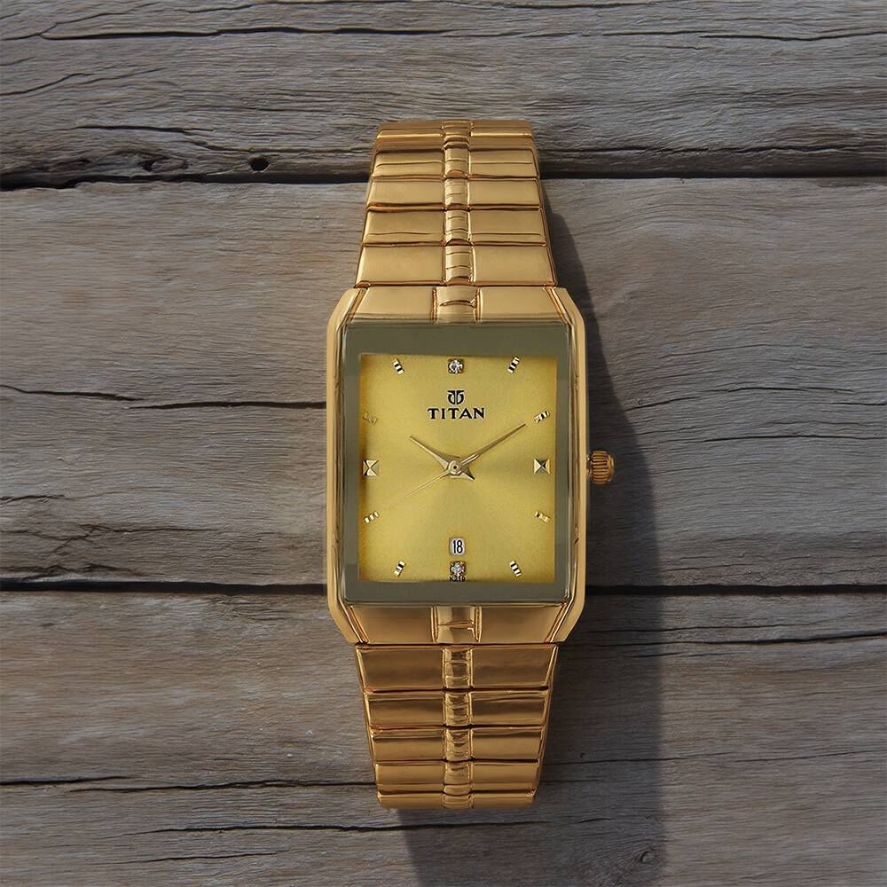 Titan Golden Dial Analog with DateMetal Strap watch for Men-image-16