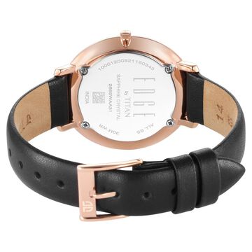 Titan Edge Quartz Analog Black Dial Black Leather Strap Watch For Women