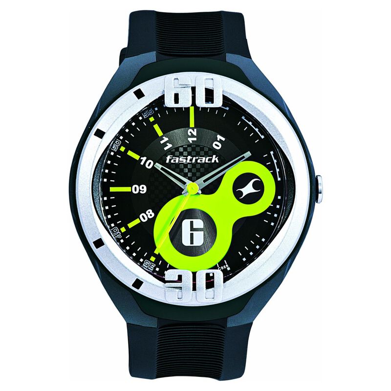 Fastrack Quartz Analog Black Dial Plastic Strap Watch for Guys