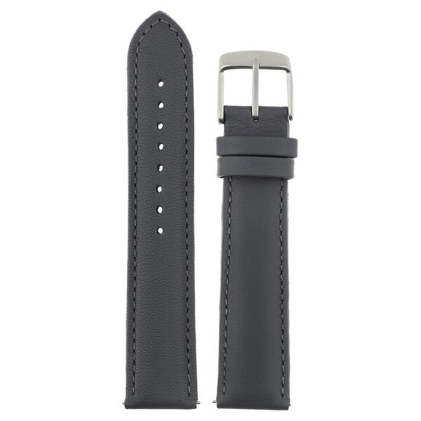 22 mm Grey Genuine Leather Strap for Men - image number 0